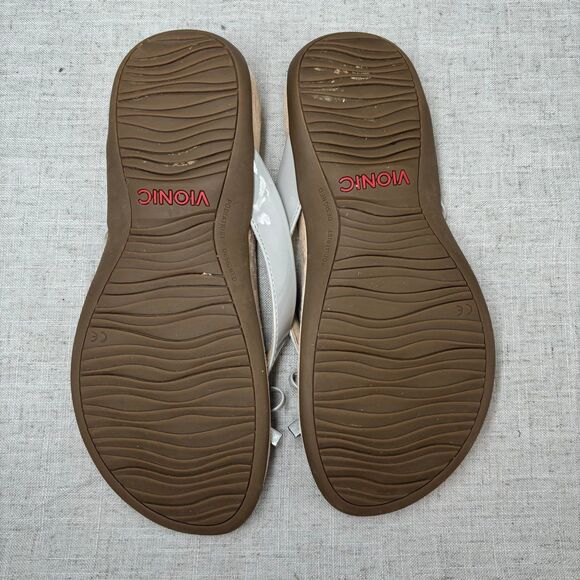 Vionic Bella Sandals‎ Grey Flip Flop Thongs Slides Slip On Women’s Size 9 - Picture 7 of 10
